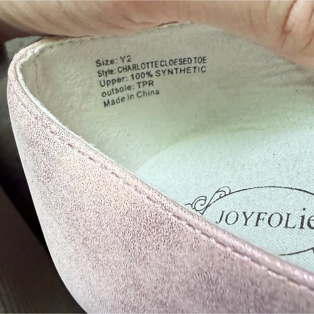 NIB Joyfolie Girl Charlotte flats shoes in Rose 2Y size 2